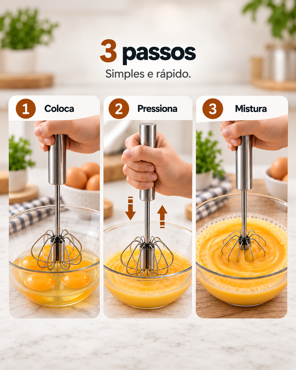 Batedor de Ovos Semiautomático
