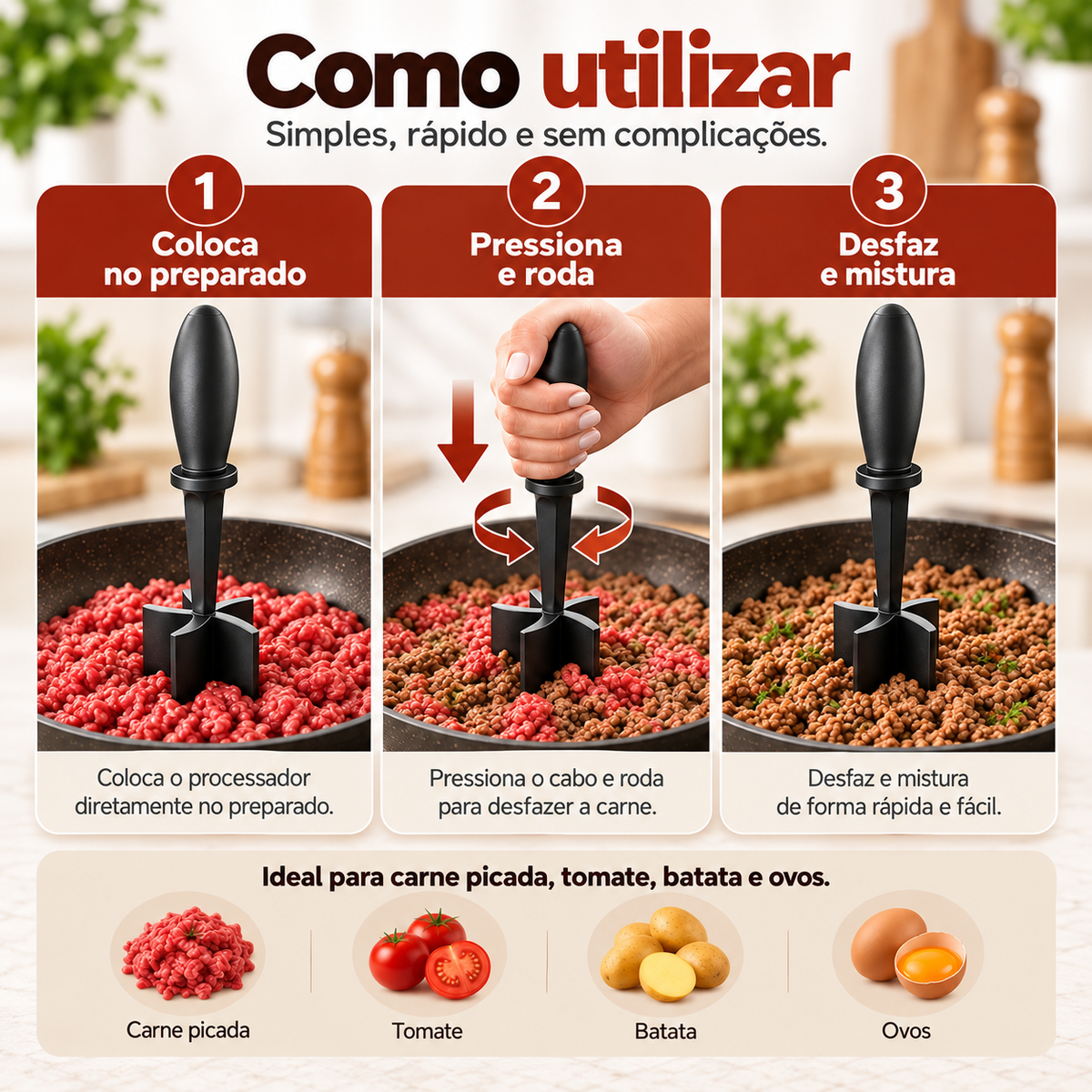 Processador Manual de Carne