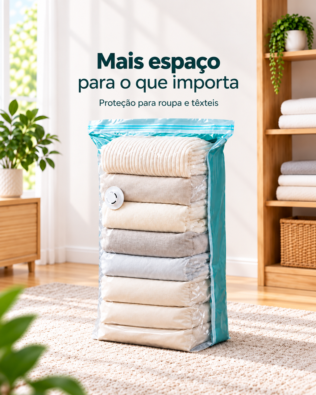 Sacos de Compressão sem Bomba para Roupa