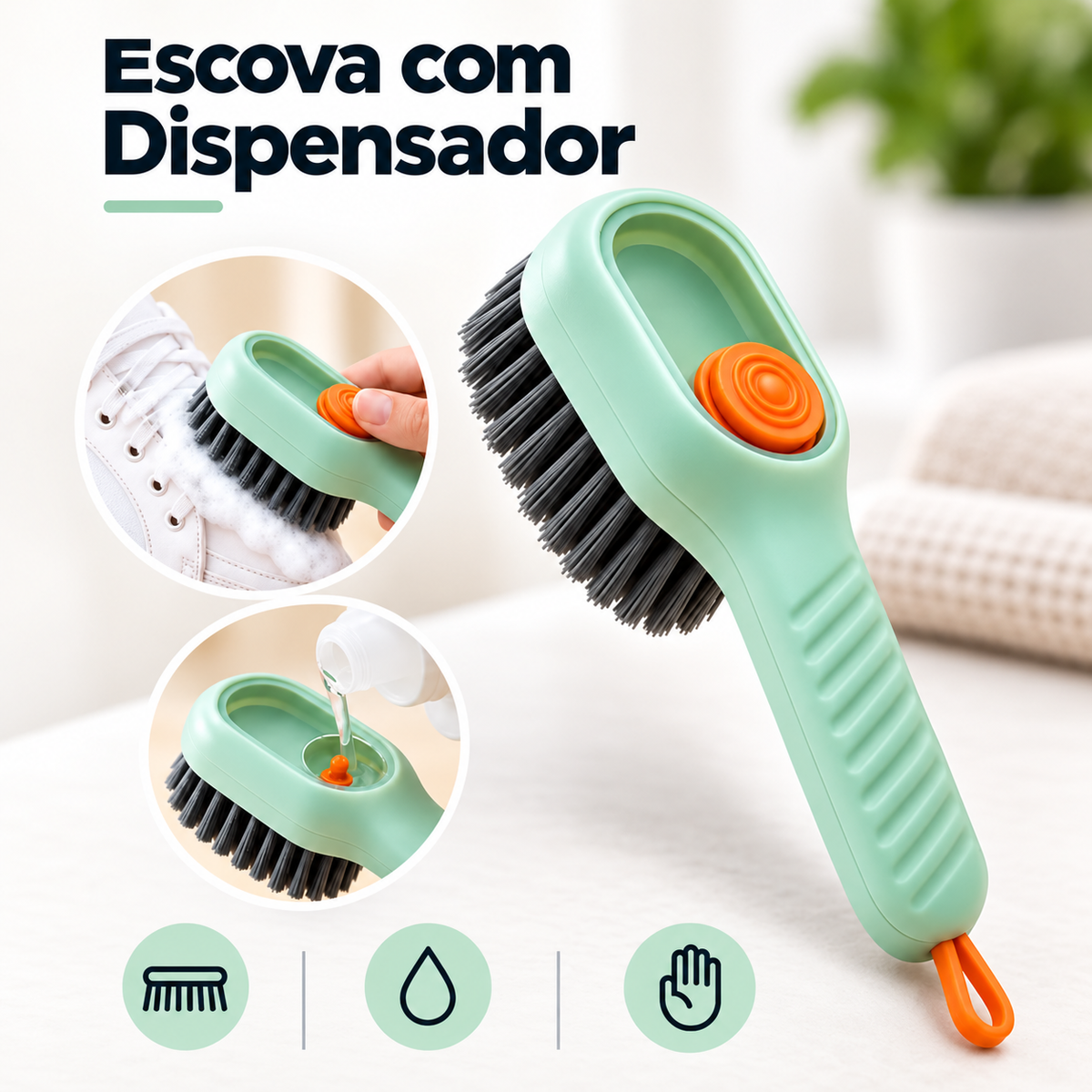 Escova de Limpeza com Dispensador