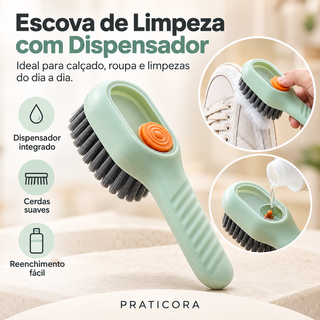 Escova de Limpeza com Dispensador