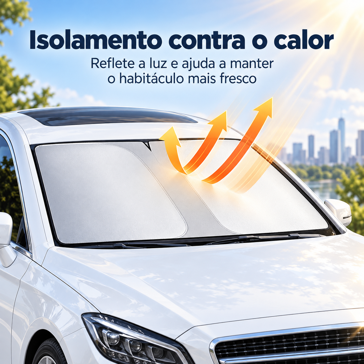 Protetor de Sol Automático Dobrável para Para-Brisas