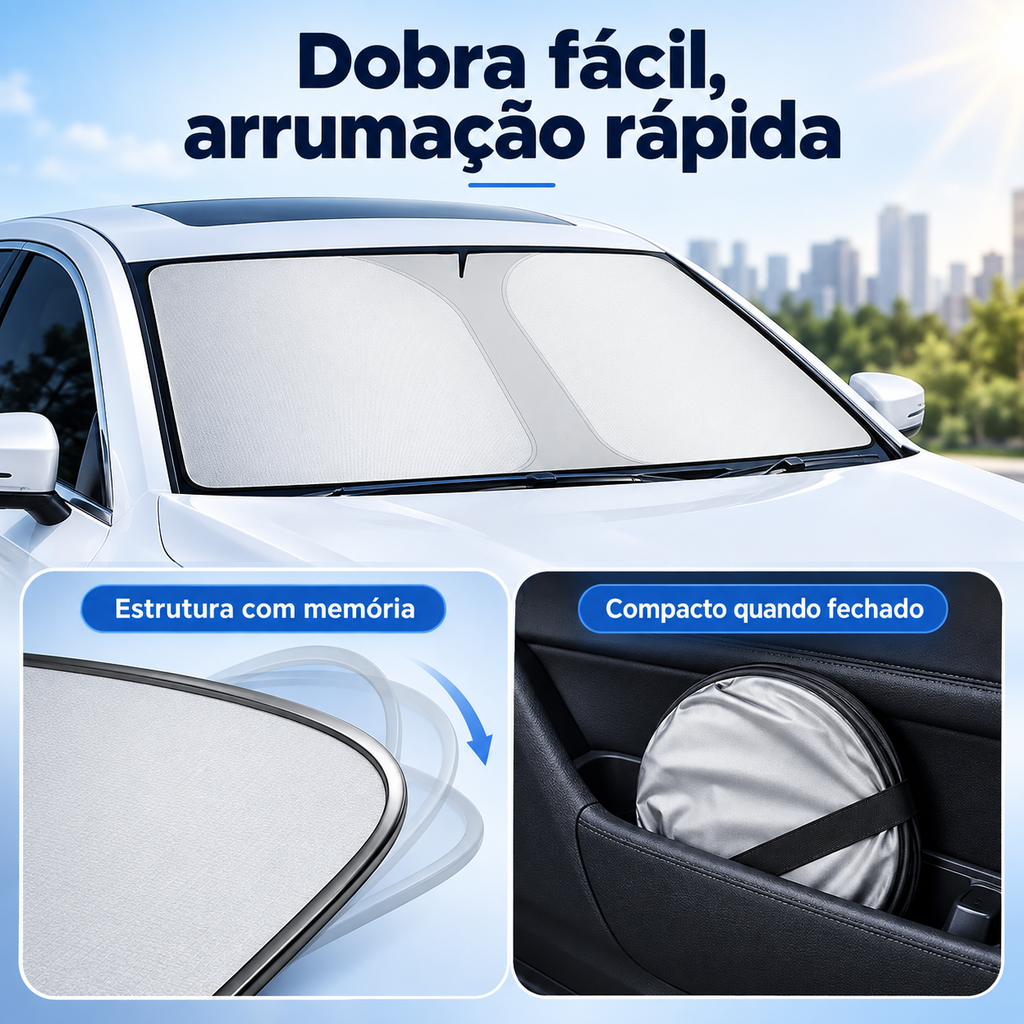 Protetor de Sol Automático Dobrável para Para-Brisas