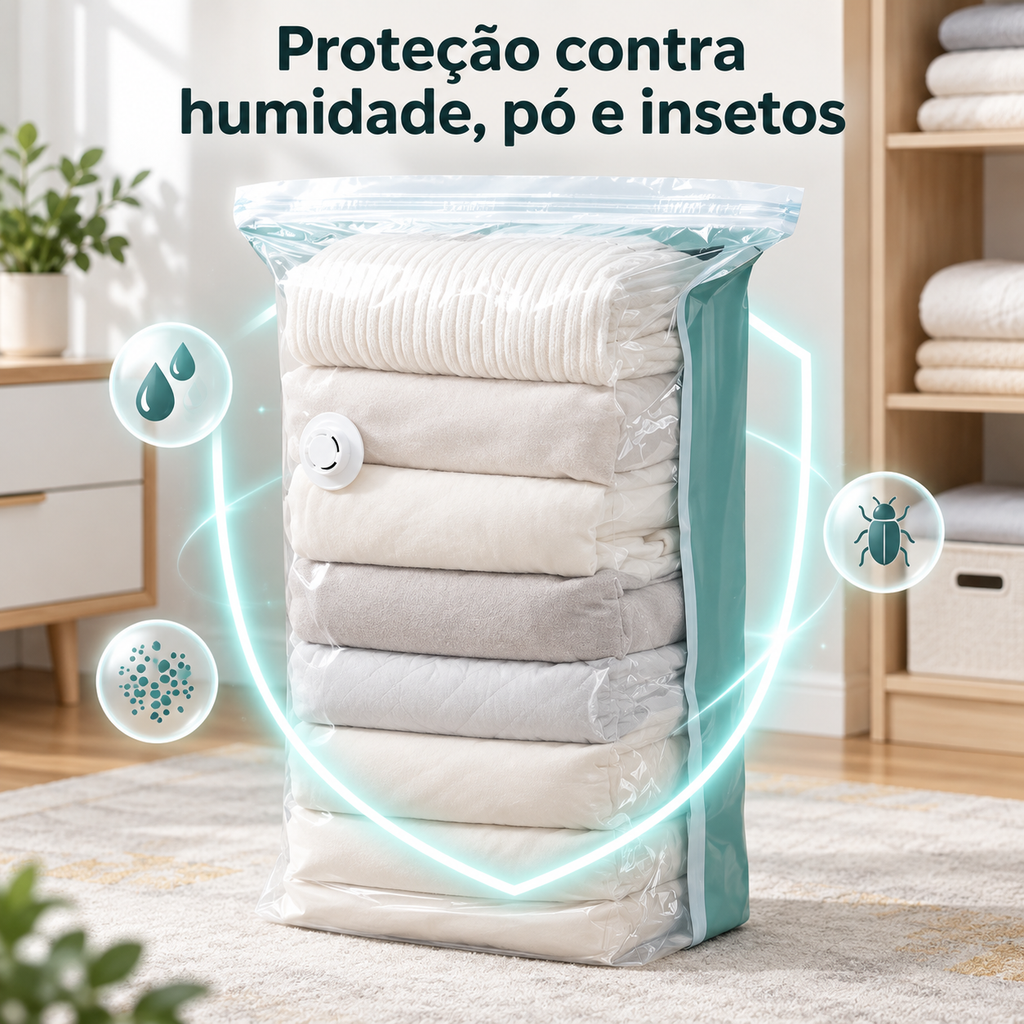 Sacos de Compressão sem Bomba para Roupa