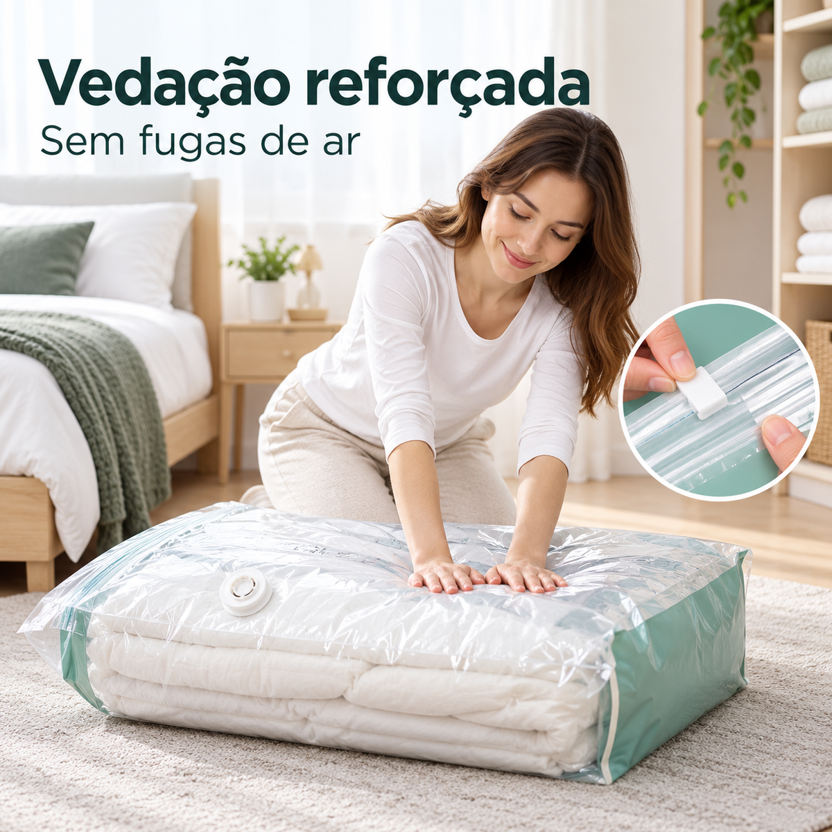 Sacos de Compressão sem Bomba para Roupa
